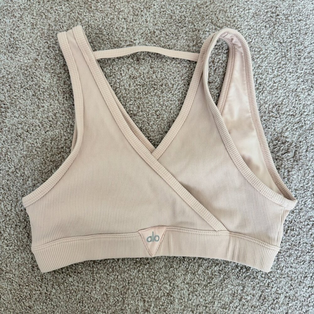 ALO Yoga Light Pink Wrap Sports Bra